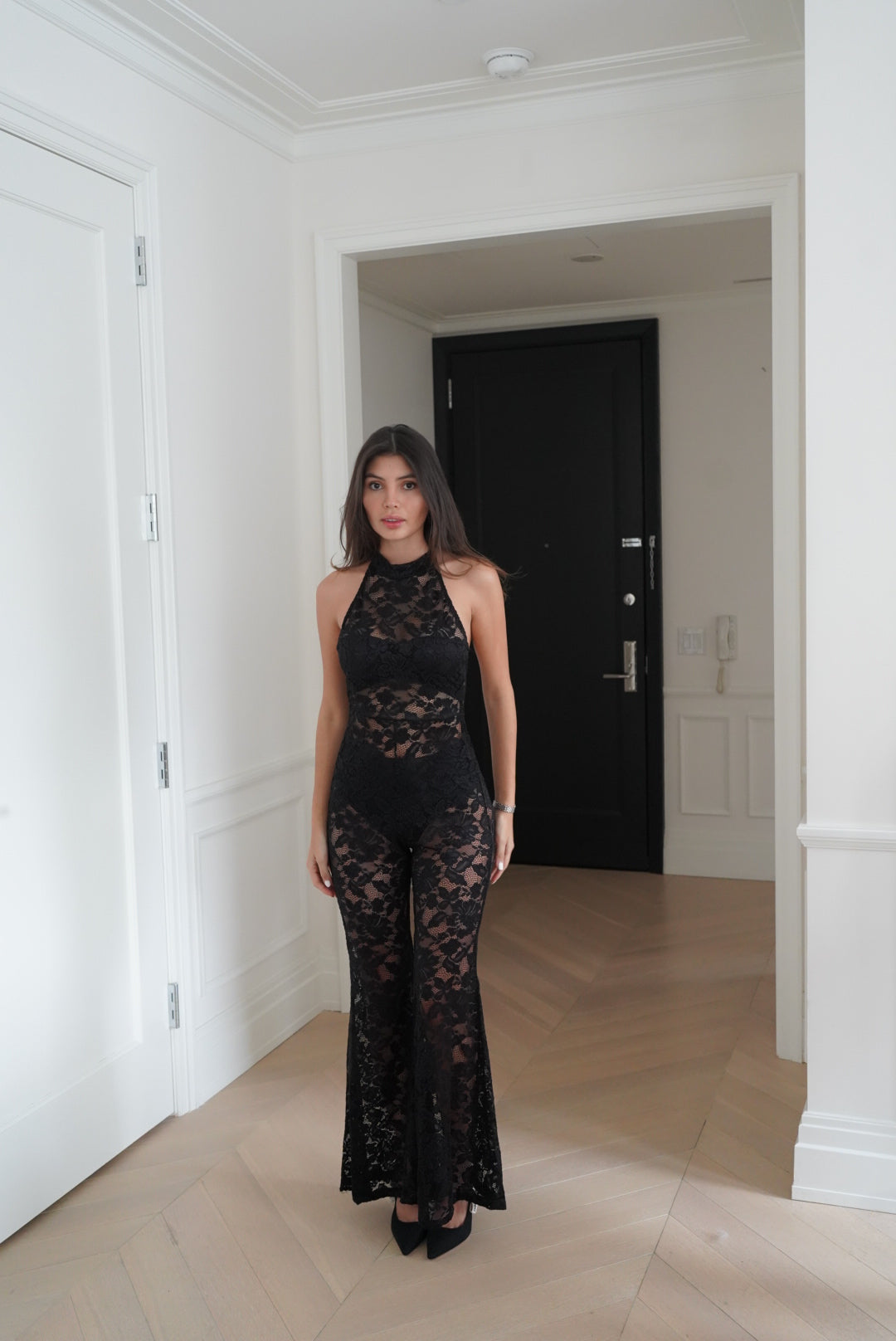 Mystique Lace Jumpsuit - Black