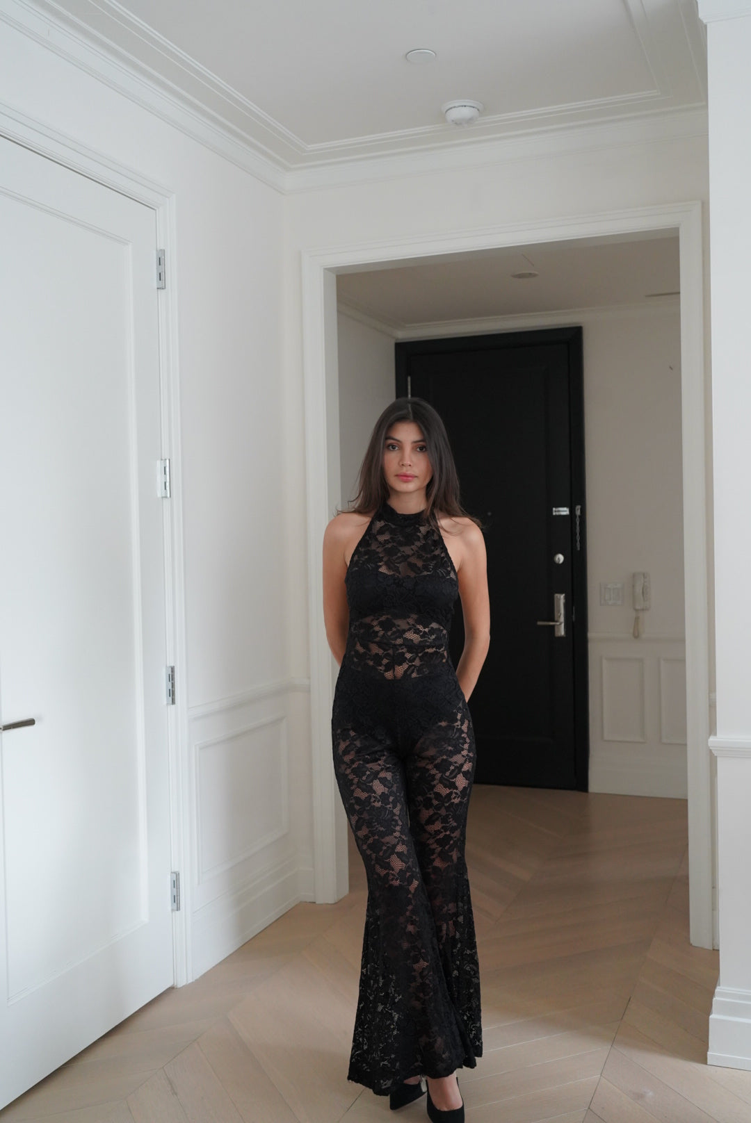 Mystique Lace Jumpsuit - Black